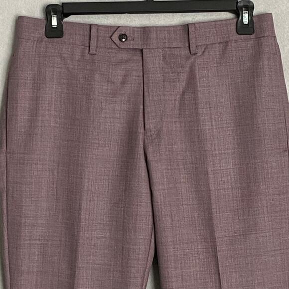 Tallia Men's 34x30 Suit Pant Vane Stretch Wool Blend Plum NEW - Picture 3 of 10
